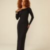 Morena Brazil - Vestido Longo Manga Longa Listrado