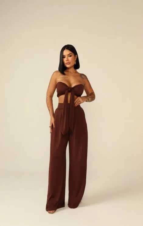 Morena Brazil - Conjunto Pantalona Cropped Multiforme Aline