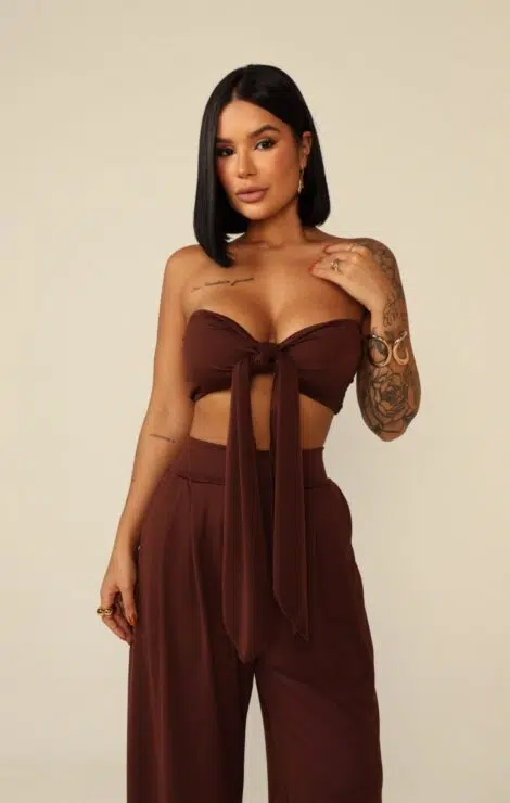 Morena Brazil - Conjunto Pantalona Cropped Multiforme Aline