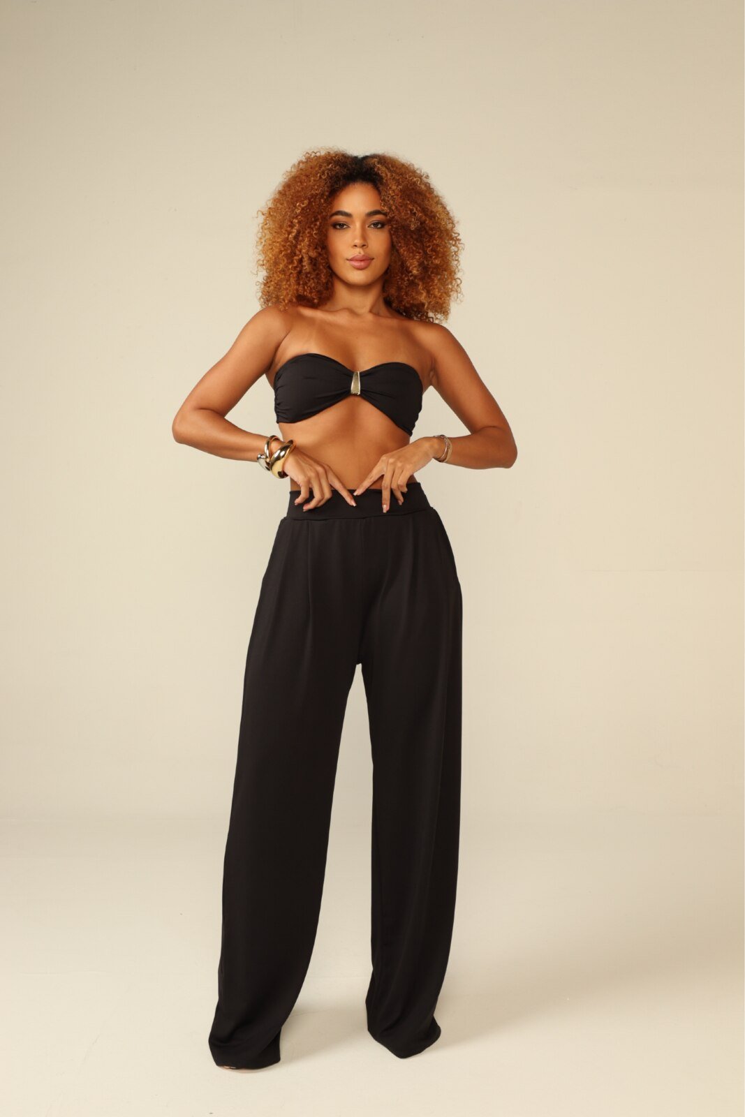 Morena Brazil - Conjunto Pantalona Efeito Silicone Juju - Marrom, GG