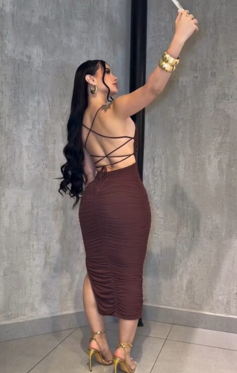 Morena Brazil - Vestido Midi Franzido Alexa
