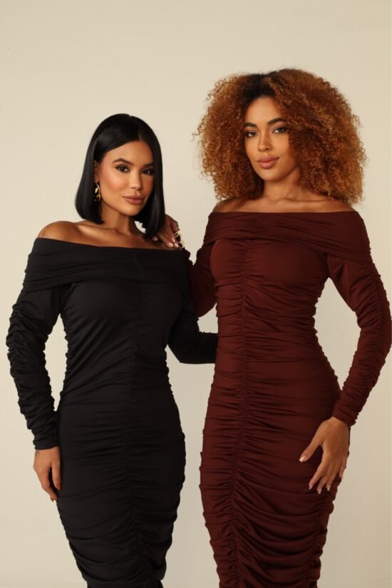 Morena Brazil - Vestido Midi Franzido Musa