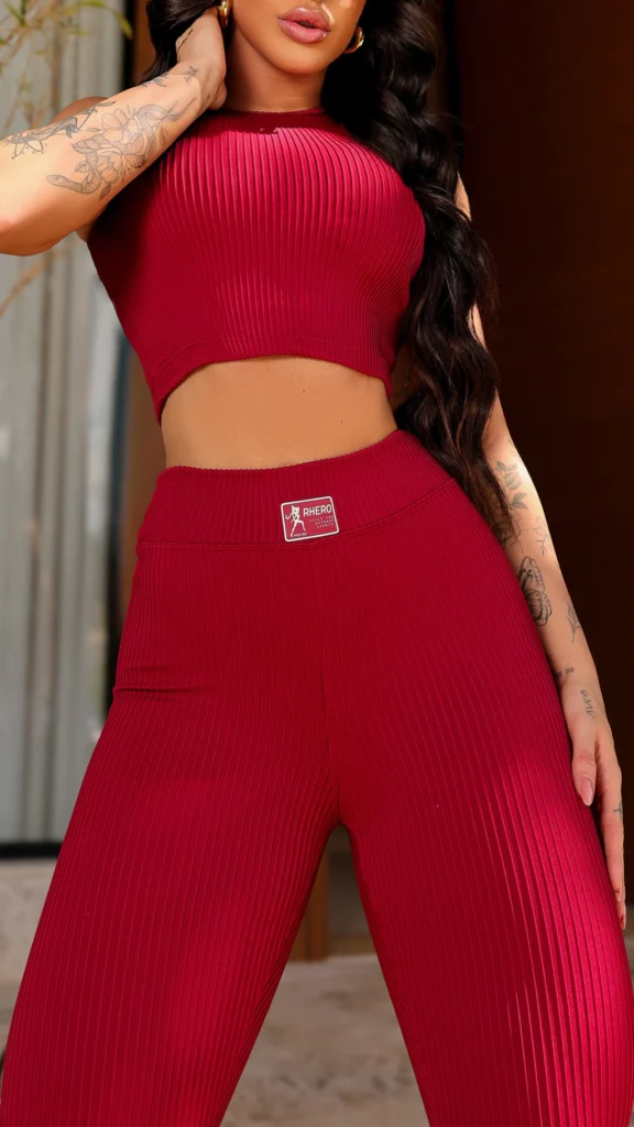 Conjunto Feminino Royal Cropped e Legging Fitness