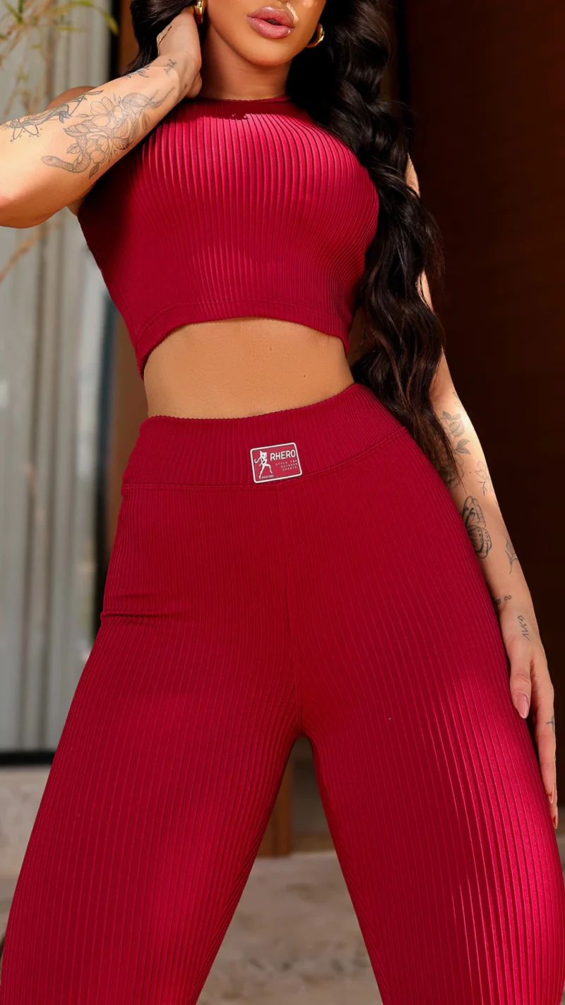 Conjunto Feminino Royal Cropped e Legging Fitness