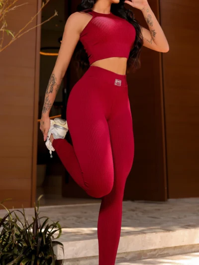 Conjunto Feminino Royal Cropped e Legging Fitness