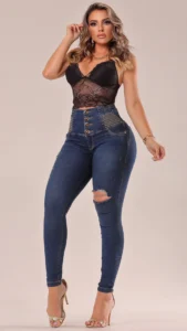 Calca Jeans Cigarrete Bloom Compressora