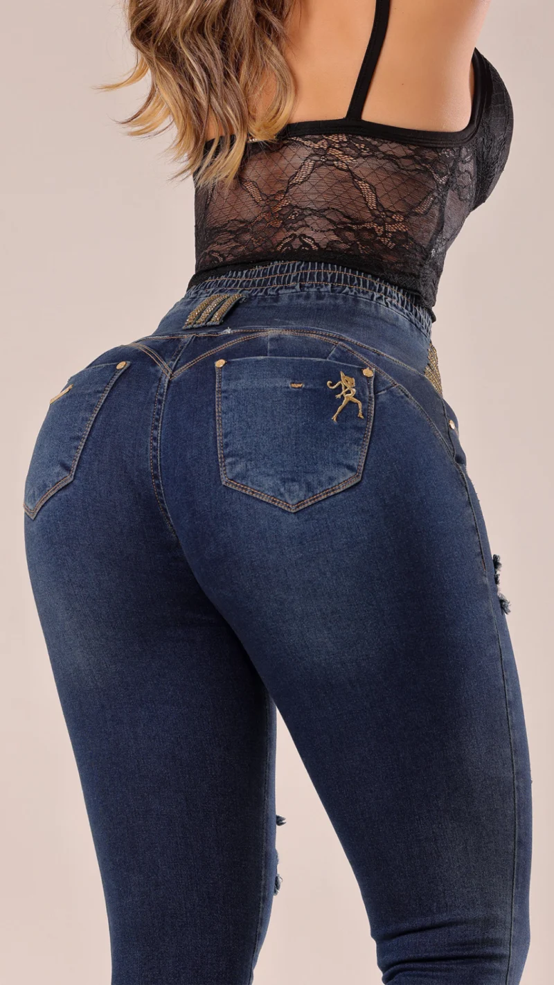 Calca Jeans Cigarrete Bloom Compressora