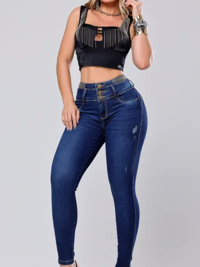 Calca Jeans Cigarrete Charm com Brilho