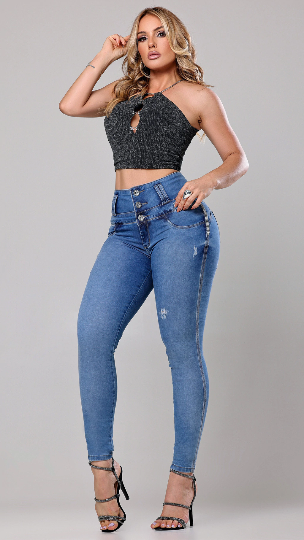 Calca Jeans Cigarrete Grace com Brilho