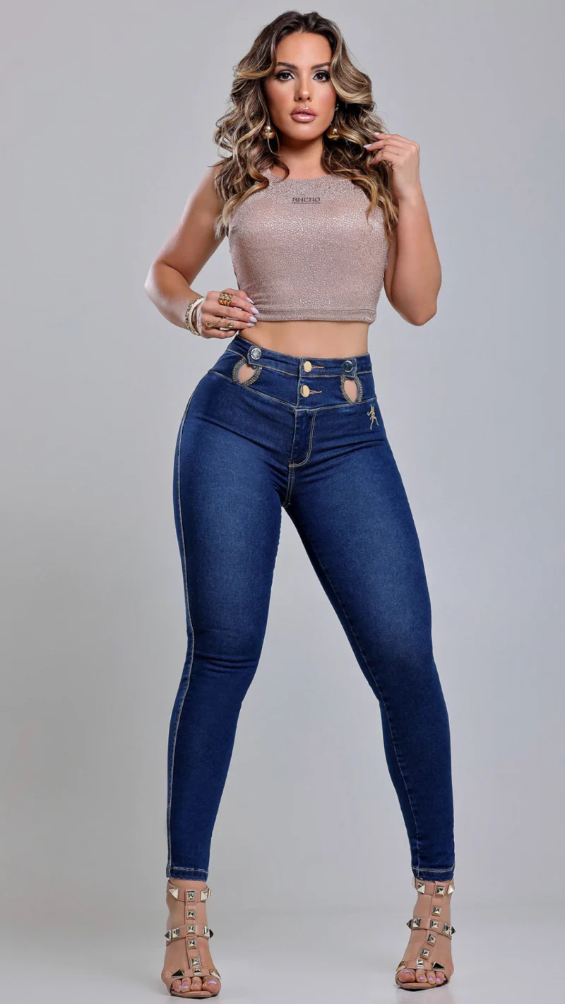 Calca Jeans Cigarrete Elegance com Brilho