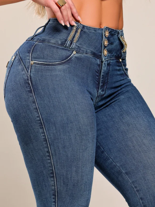 Calca Jeans Cigarrete Luxe com Brilho