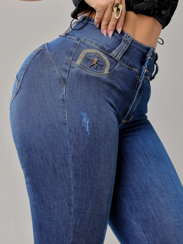 Calca Jeans Cigarrete Muse Compressora com Brilho