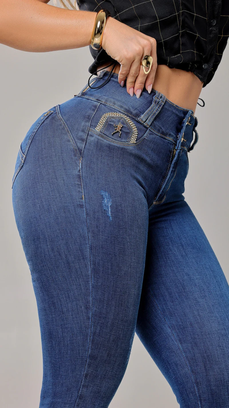 Calca Jeans Cigarrete Muse Compressora com Brilho