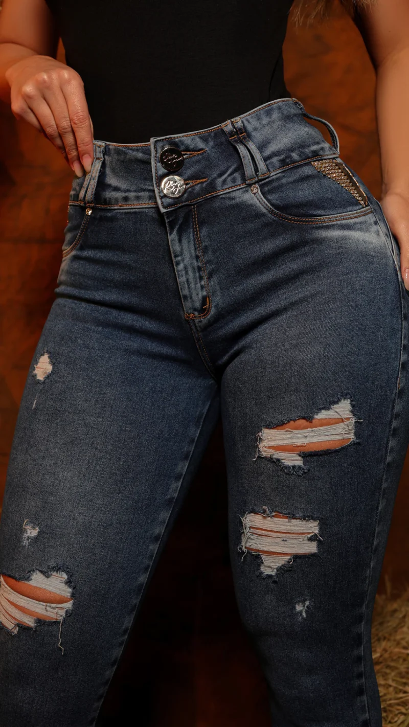 Calca Jeans Cigarrete Star Destroyed