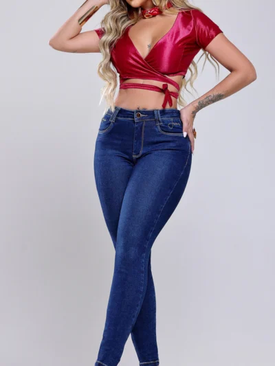 Calca Jeans Cigarrete Belle Bordada