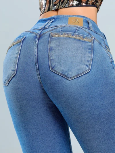 Calca Jeans Cigarrete Glow com Brilho