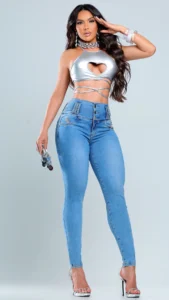 Calca Jeans Modeladora Vibe com Brilho Premium