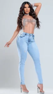 Calca Jeans Cigarrete Divine Compressora