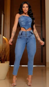 Calca Jeans Skinny Divine com Brilho