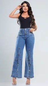 Calca Jeans Wide Leg Belle com Brilho