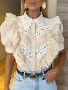 Camisa Laise Babado Off-White