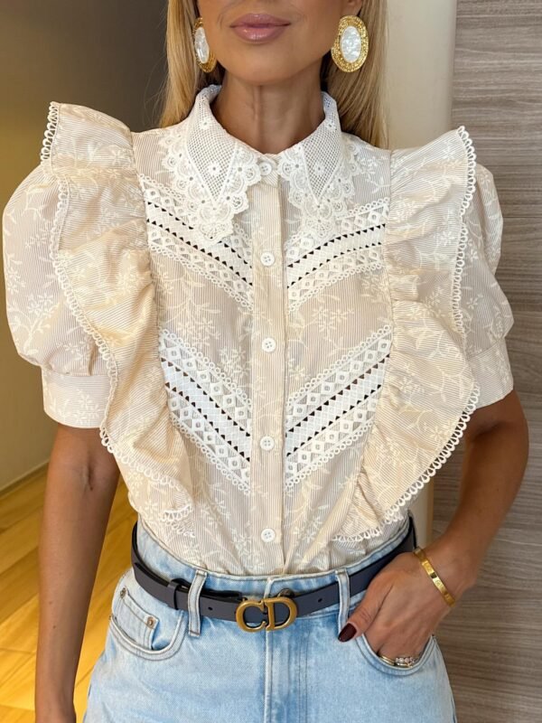 Camisa Laise Babado Off-White