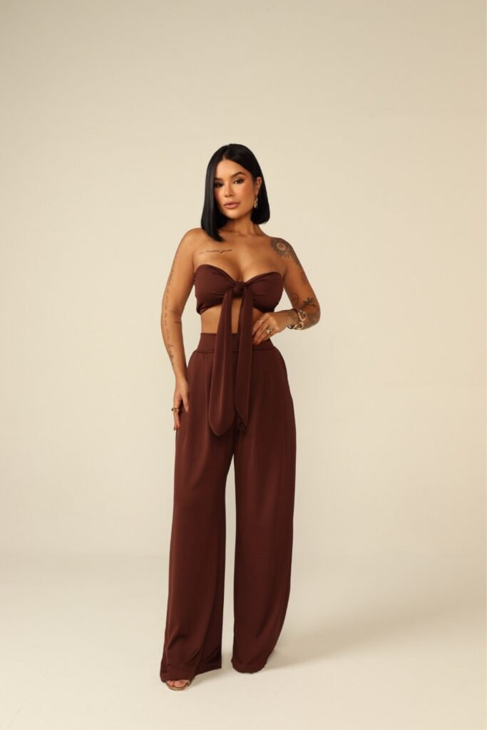 Conjunto Pantalona Cropped Multiforme Aline