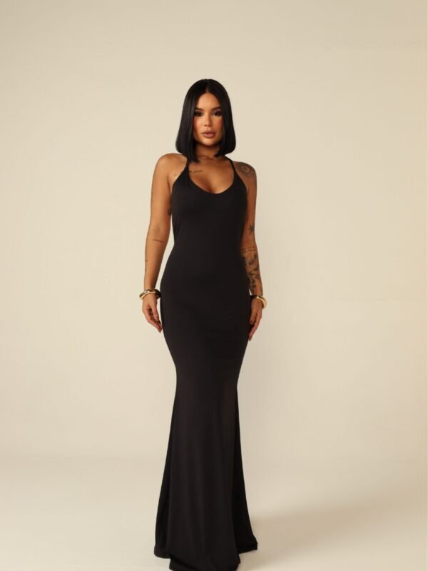Vestido Longo de Alcinha Camila Preto