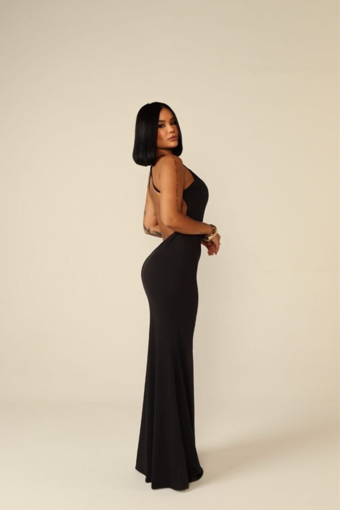 Vestido Longo de Alcinha Camila Preto