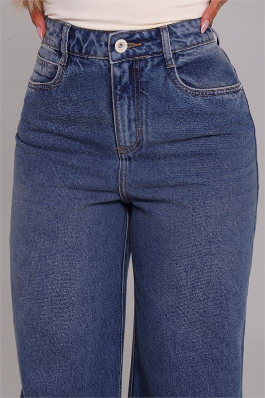 Calca Palazzo Jeans Claro