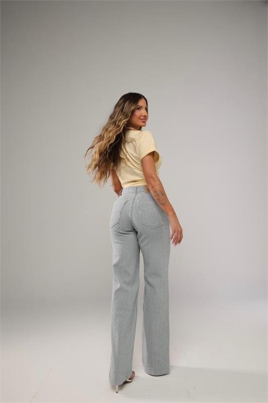 Calca Wide Leg Jeans Confort