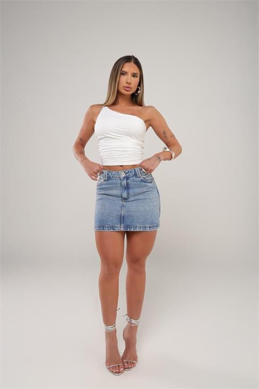 Saia Jeans Midi