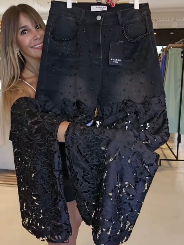 Calça Jeans Rendada