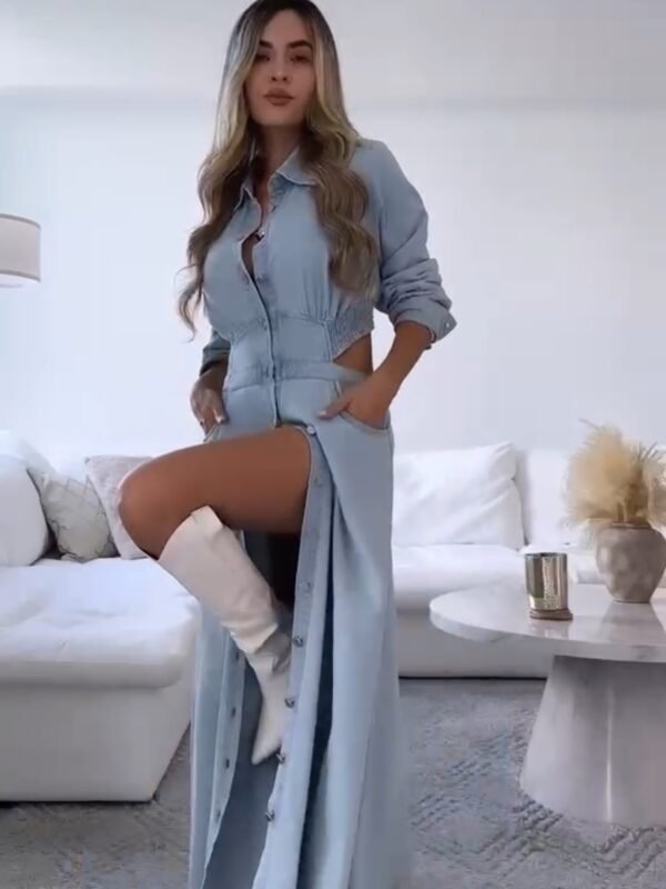 Vestido Jeans Longo Safira