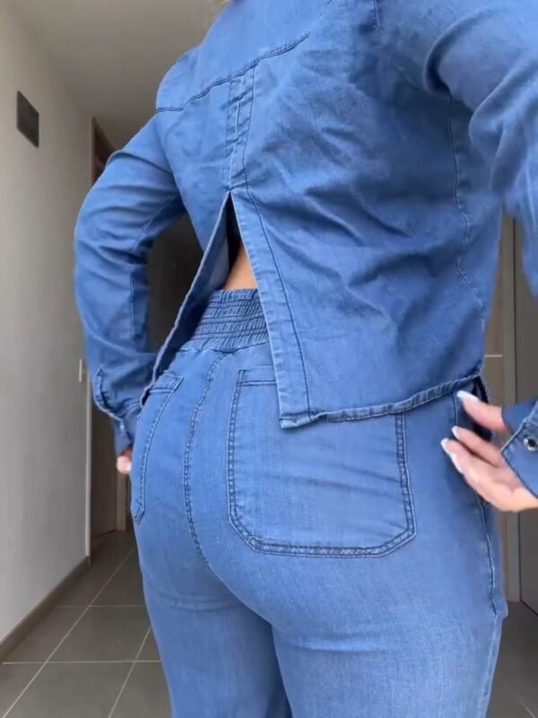 Conjunto Jeans Calça e Jaquetinha