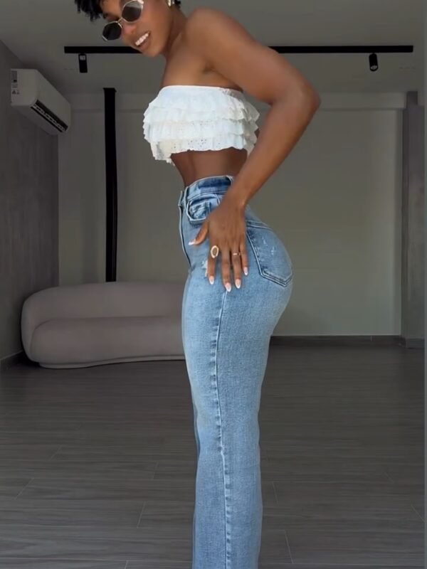 Calça Jeans Wide Leg Cintura Alta