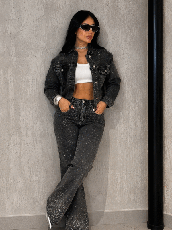 Conjunto Jeans Estonado com Brilho