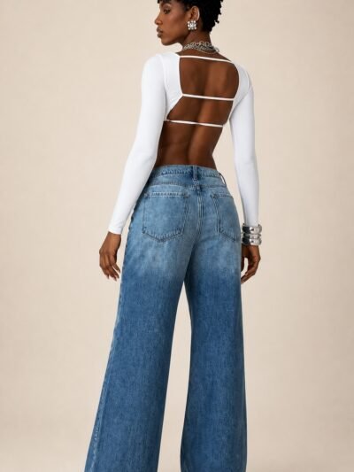 Calça Jeans Wideleg Max - costas