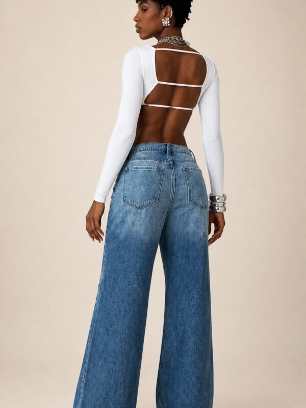 Calça Jeans Wideleg Max - costas