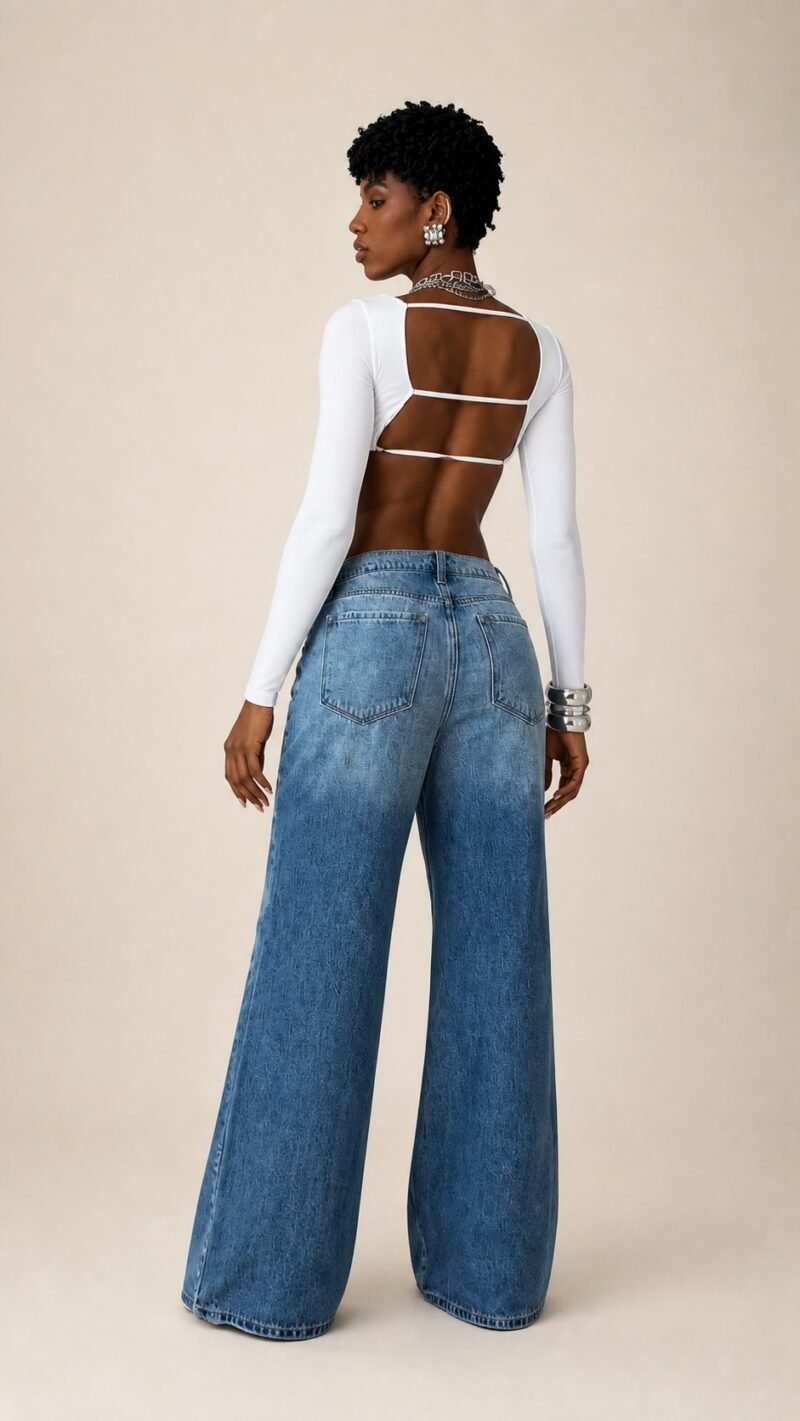Calça Jeans Wideleg Max - costas