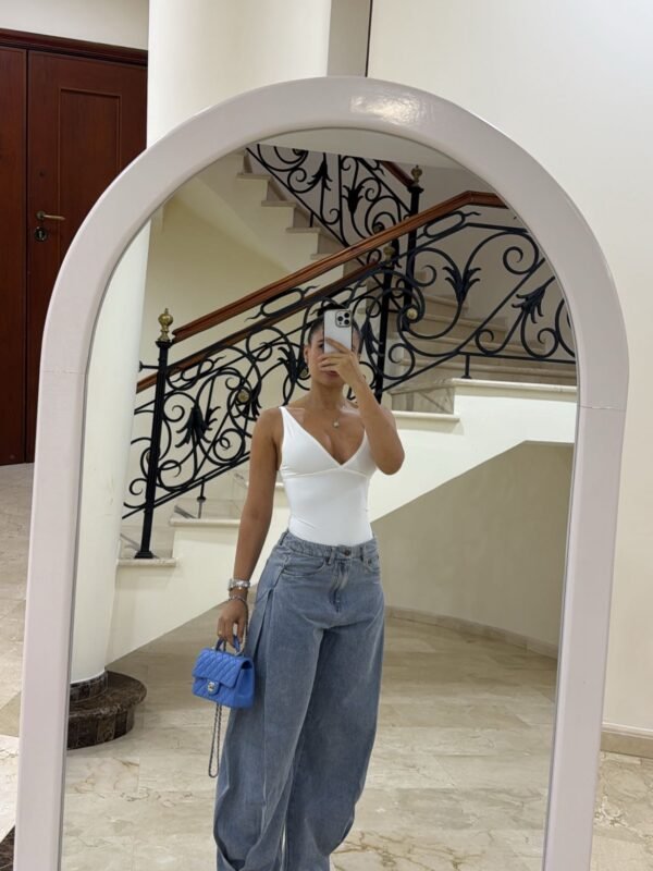 Conjunto Calça Jeans Balone + Body Branco