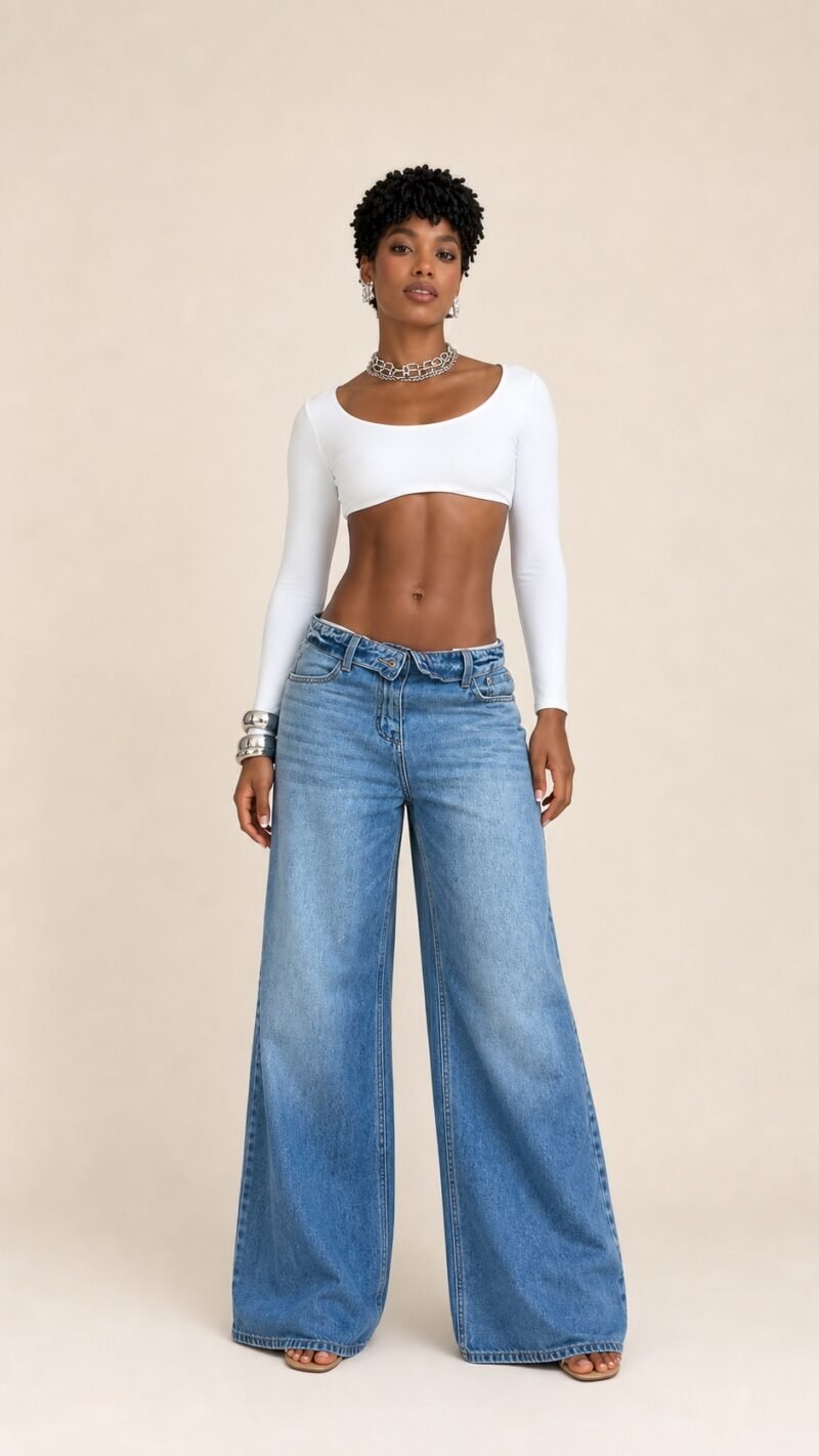 Calça Jeans Wideleg Max - frente