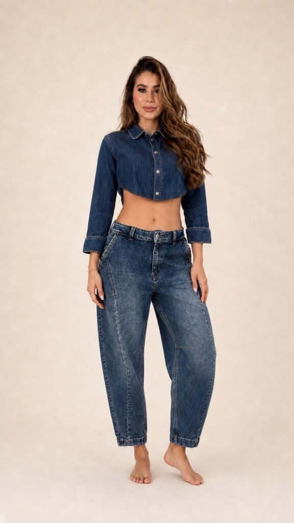 Calca Barrel Jeans Escura | Morena Brazil