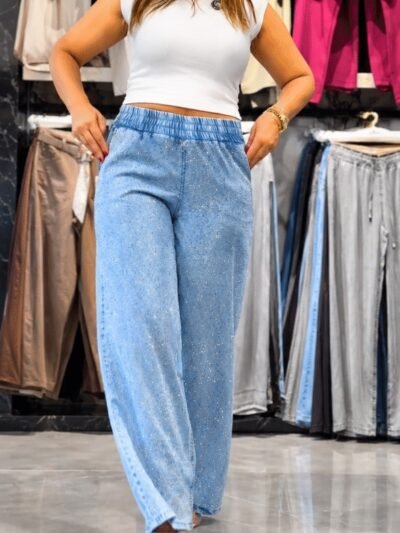 Calça Pantalona Jeans Shine