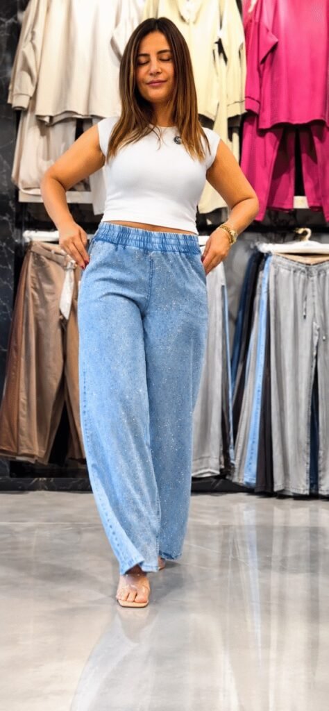 Calça Pantalona Jeans Shine