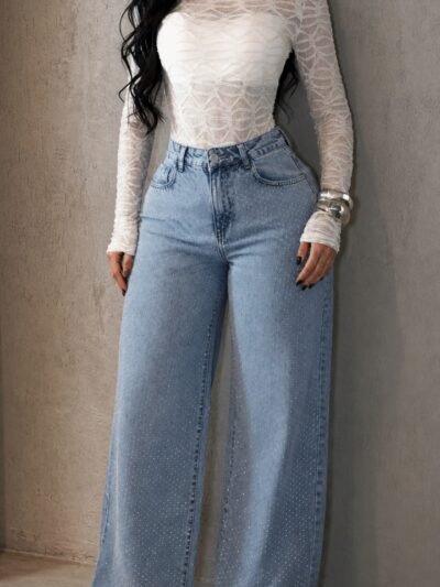 Calça Wide Leg Shine Cristal