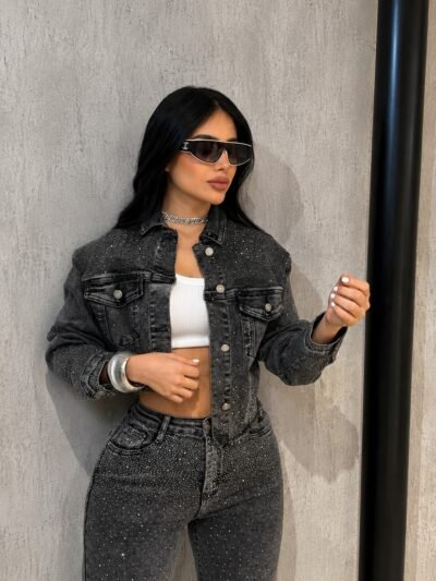 Conjunto Jeans Estonado com Brilho