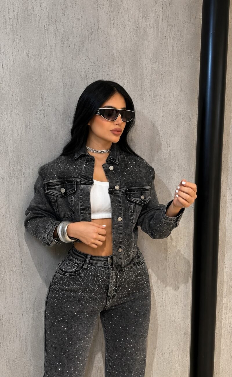 Conjunto Jeans Estonado com Brilho