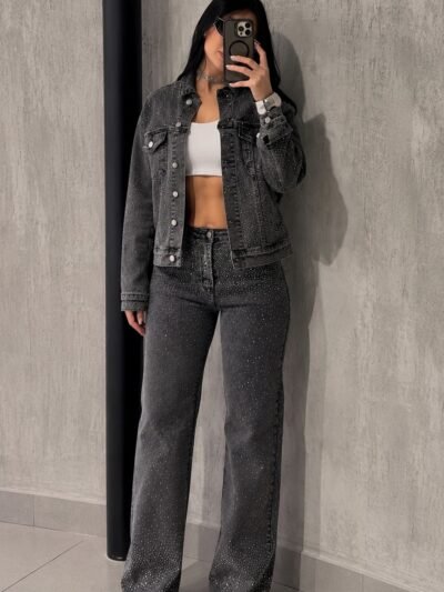 Conjunto Jeans Estonado com Brilho