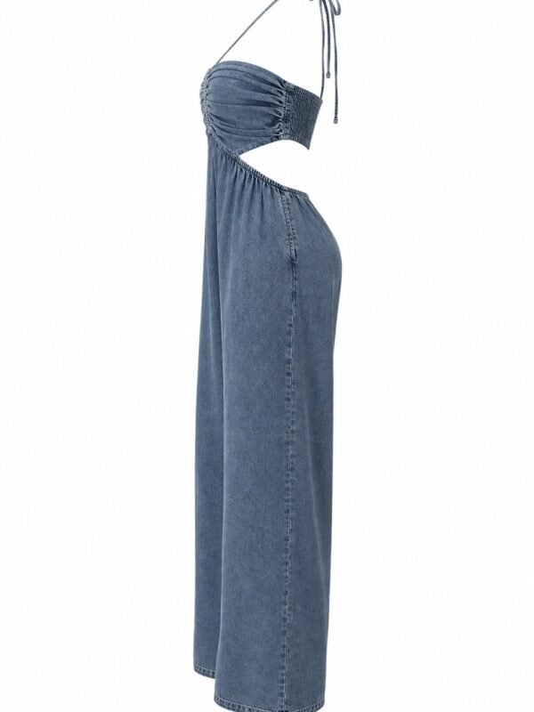Macacao Jeans Luna Frente Unica